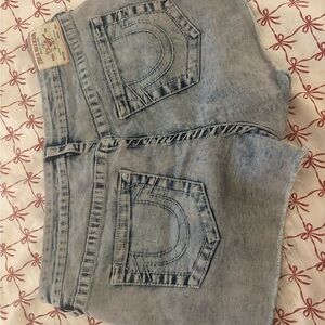 True Religion Light Blue Denim Shorts